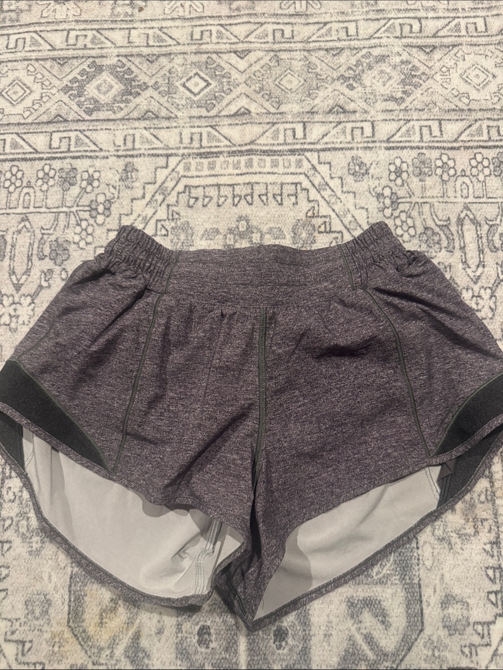Women's Lululemon Heather Grey Performance Running Shorts
